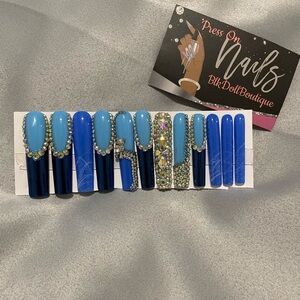 BlingedOutBlue Press-On Nails